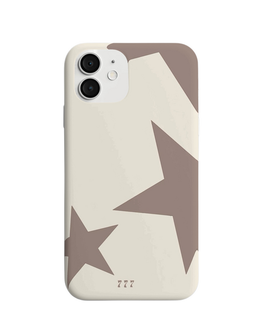 Bold Mocha Stars β Cream & Brown Aesthetic Phone Case