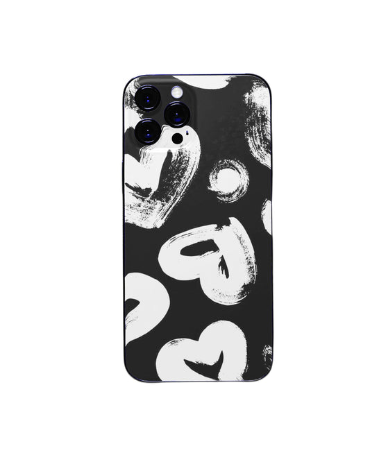 Monochrome Strokes - Abstract Heart Phone Case
