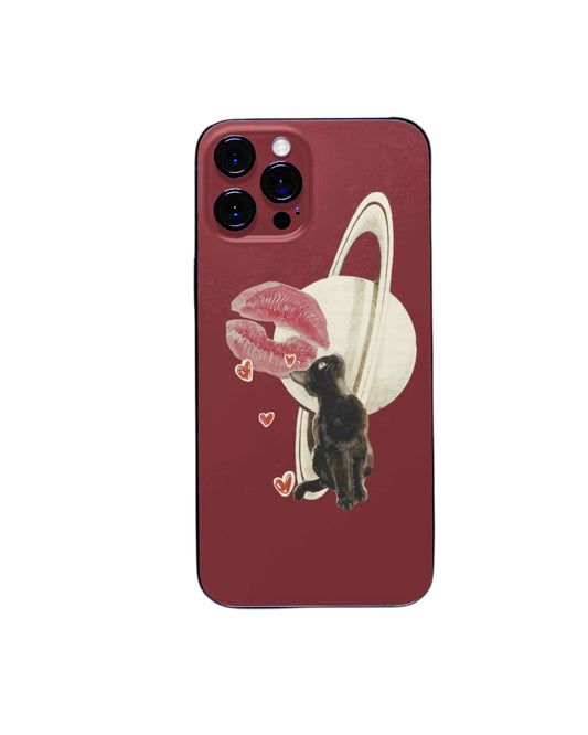 Cosmic Love - Cat & Planet Kiss Phone Case