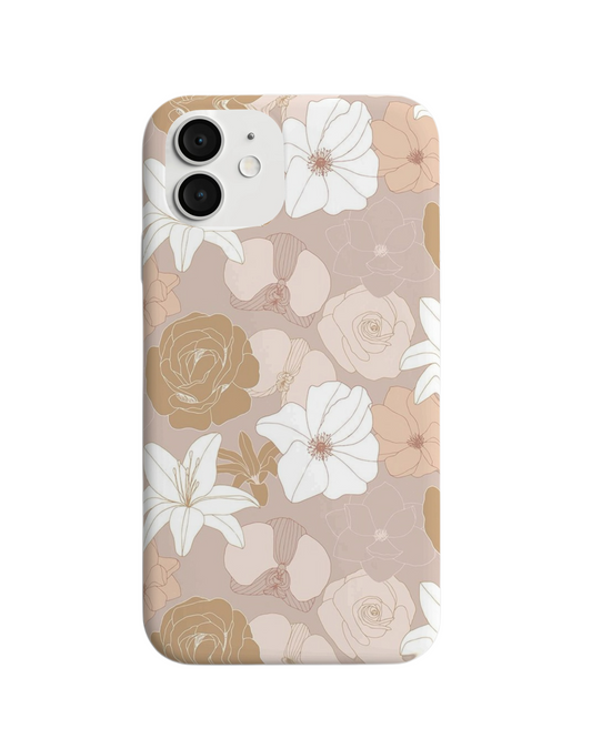 Elegant Floral Pattern Phone Case – Soft Neutral Tones