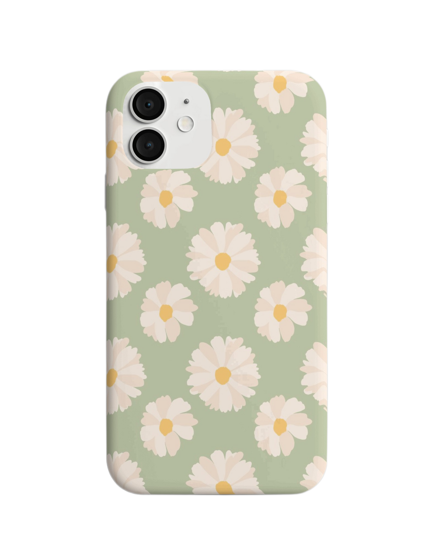 Vintage Daisy Bloom Phone Case – Soft Green with Retro Floral Charm