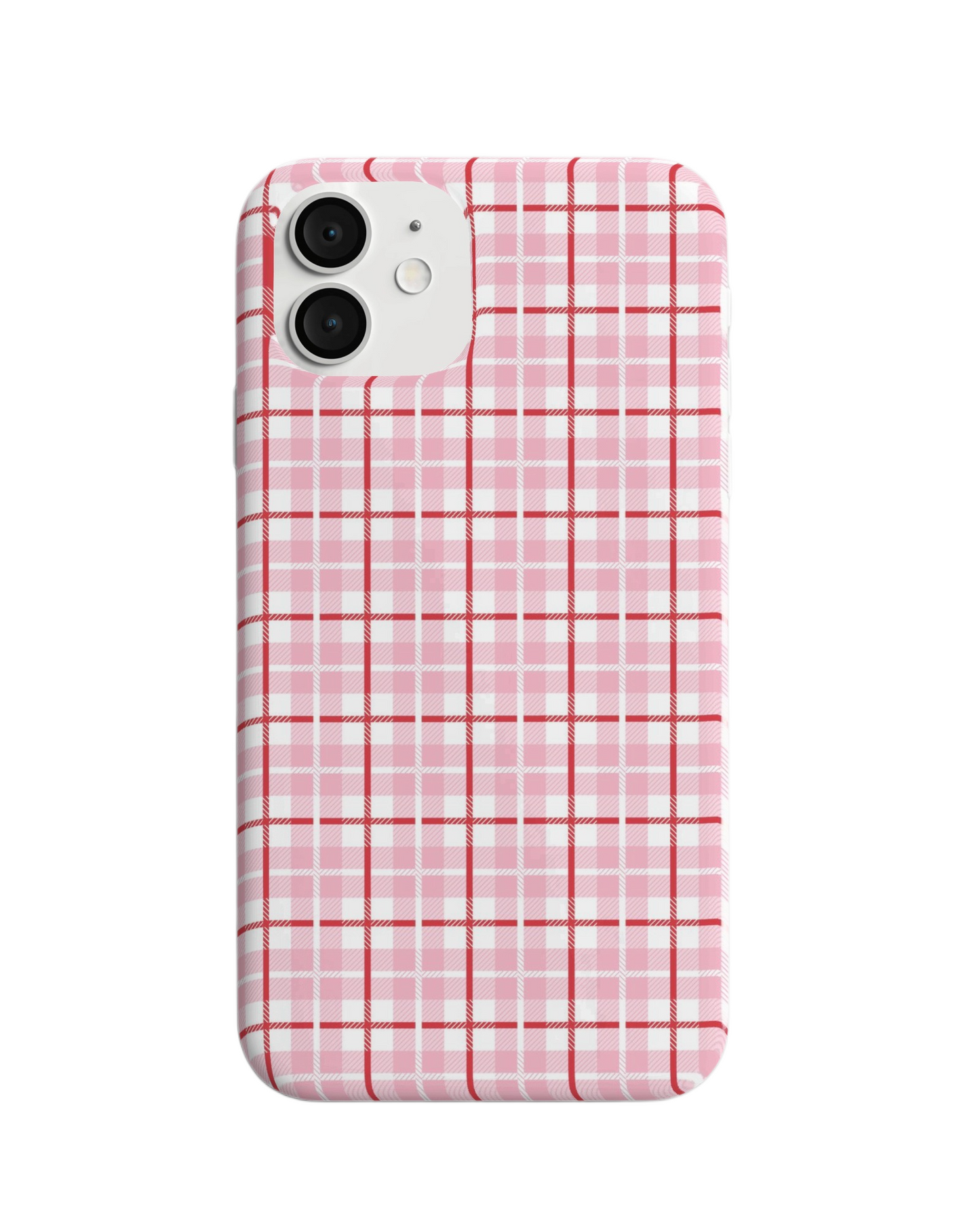 Classic Pink Plaid Phone Case – Stylish & Charming Pattern