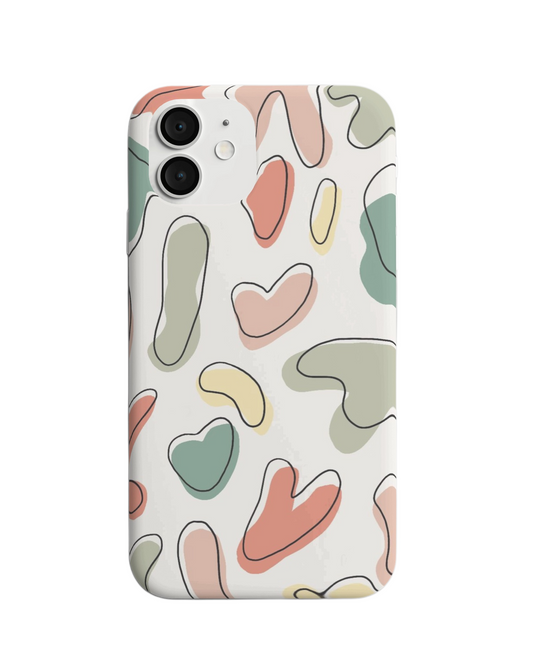 Pastel Abstract Heart Phone Case – Minimalist Artistic Design