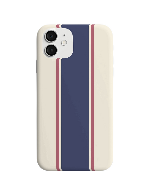 Classic Navy and Red Stripe Minimalist Phone Case