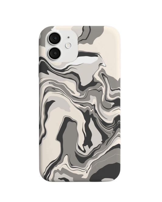 Monochrome Marble Swirl Phone Case – Modern Abstract Design