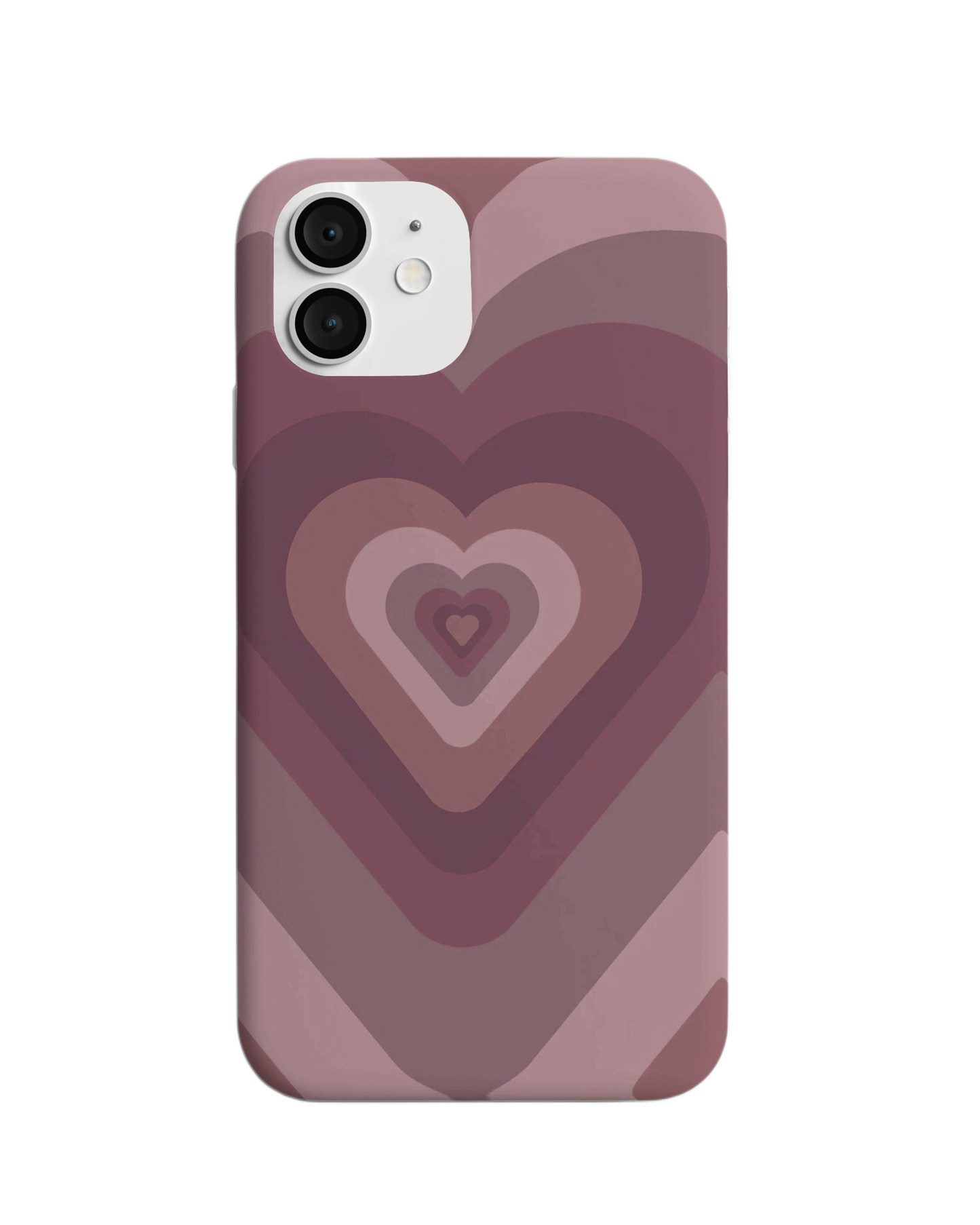 Retro Heart Vibes Phone Case – Shades of Mauve and Plum