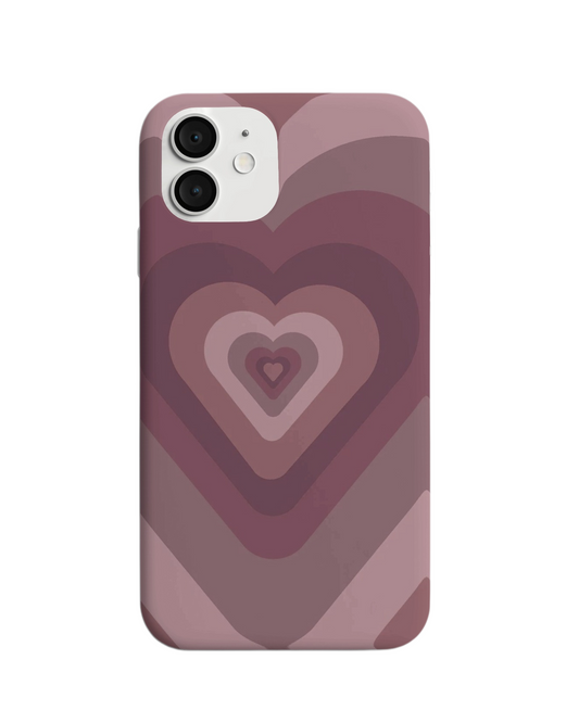 Retro Heart Vibes Phone Case – Shades of Mauve and Plum