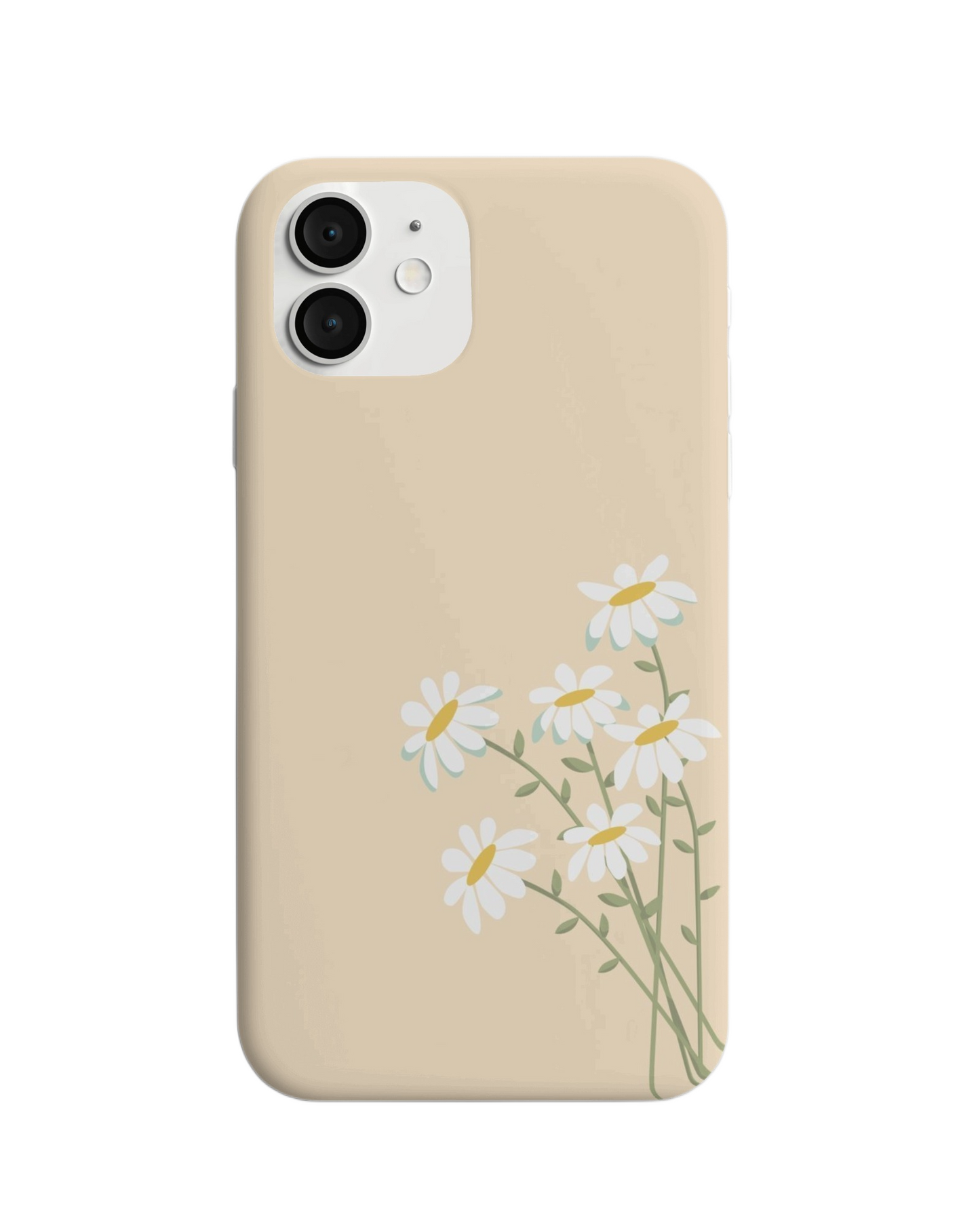Elegant Daisies – Soft Beige Floral Phone Case