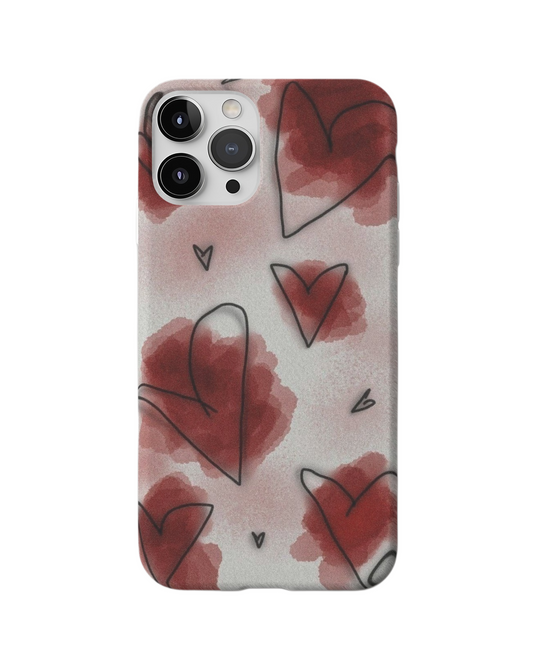 Watercolor Love – Artistic Heart Pattern Phone Case