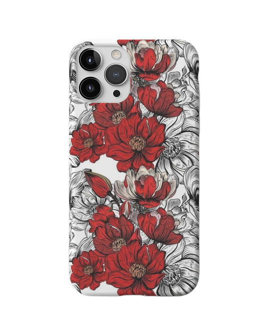 Scarlet Bloom – Vintage Floral Art Phone Case